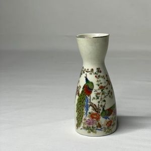 Artmark Vintage Oriental Sake Pitcher - Made in Japan -Peacock Floral Porcelain